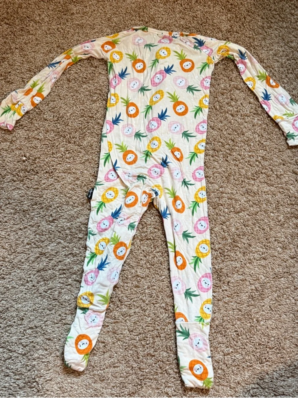 Millie & Roo Pineapple Bamboo Zippy Sleeper pajamas